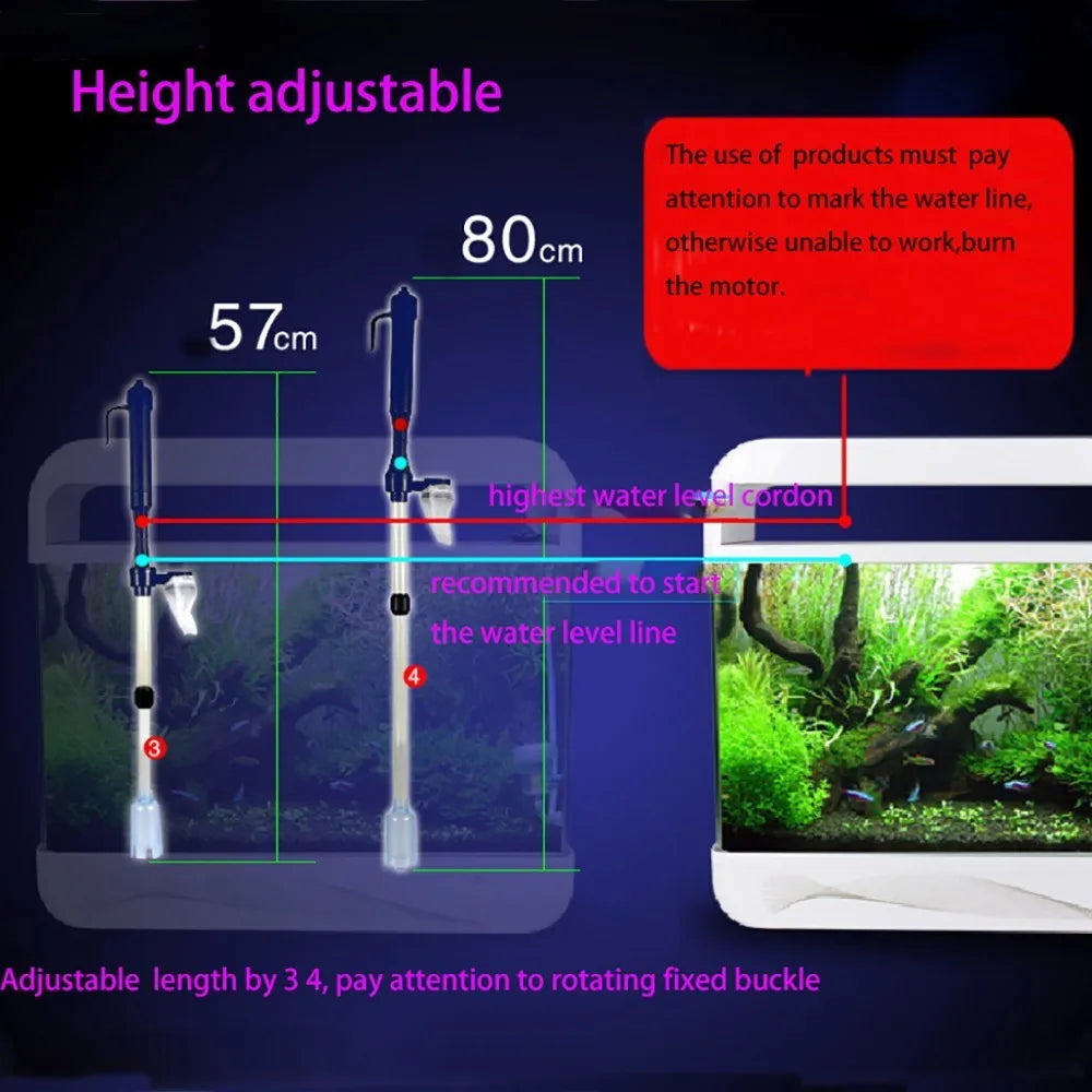 Aquarium Electric Cleaning Vacuum Water Filter Siphon Vacuum Cleaner Fish Tank Water Changer Gravel Cleaner Pump Water Filters Peaceful Pleasures Health and Wellness