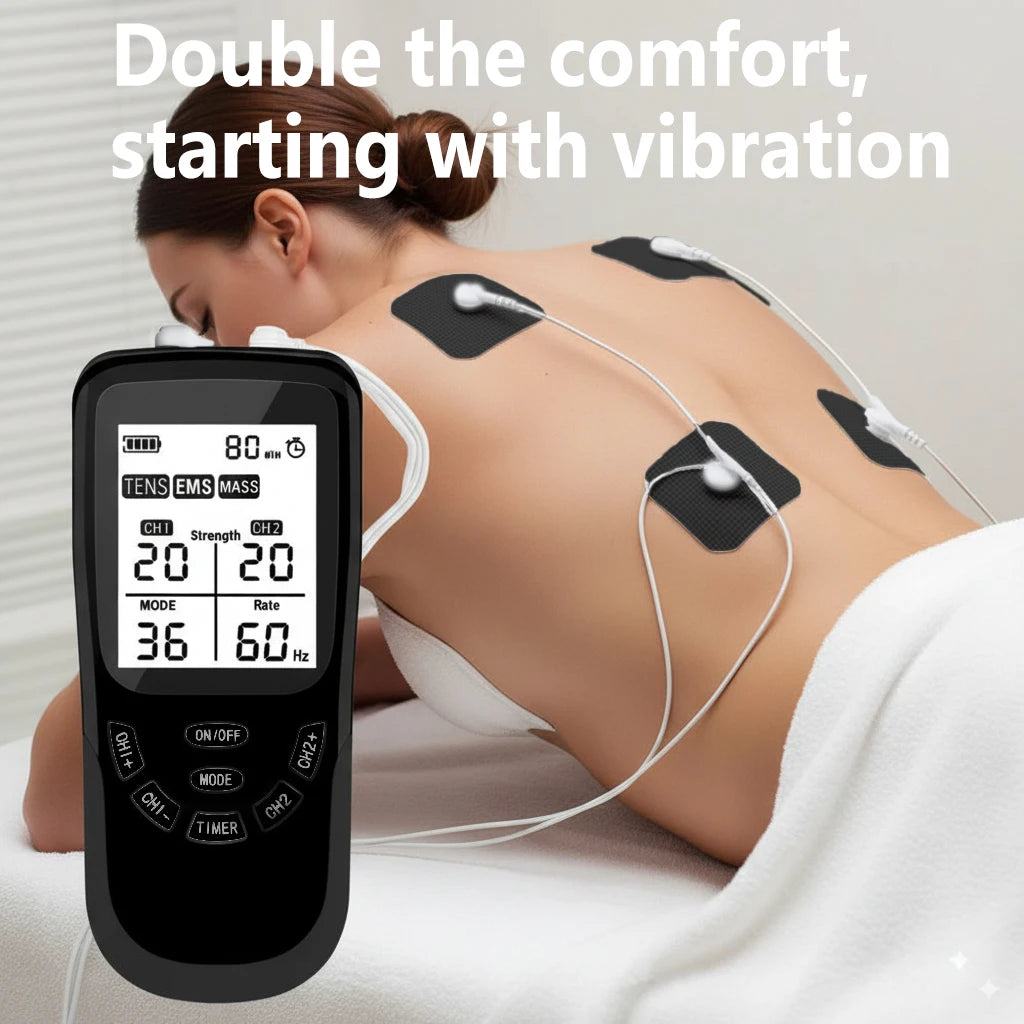 2 Independent Channel TENS EMS Unit, 36 Mode, 20 Level Muscle Stimulator, Rechargeable Electric Pulse Massager for Treatment Peaceful Pleasures Health and Wellness
