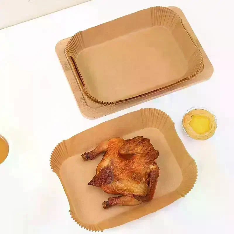 50pcs Rectangle Air Fryer Liners Non-Stick Disposable Parchment
