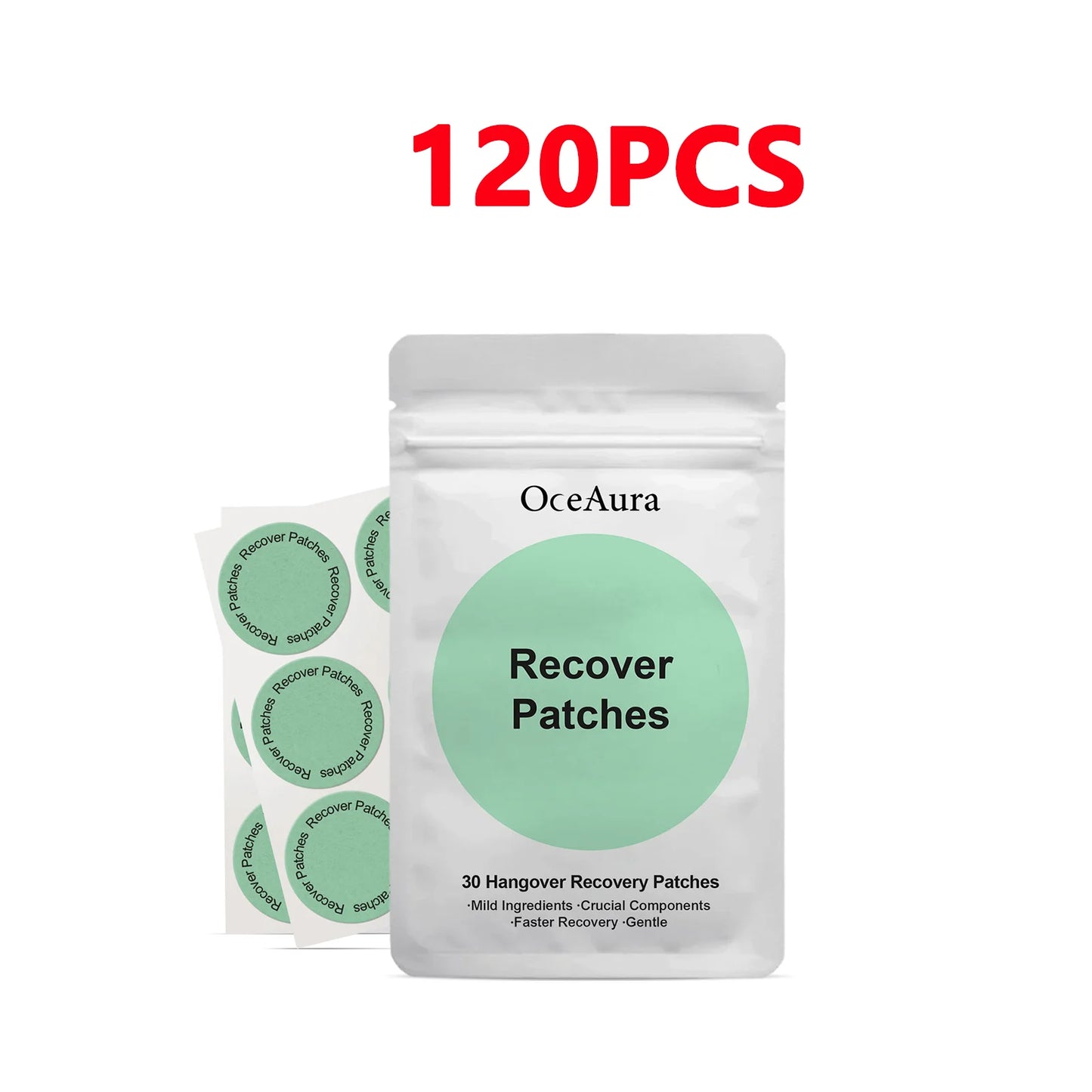 OceAura Hangover Relief Patches – Natural Recovery, 30 Pcs
