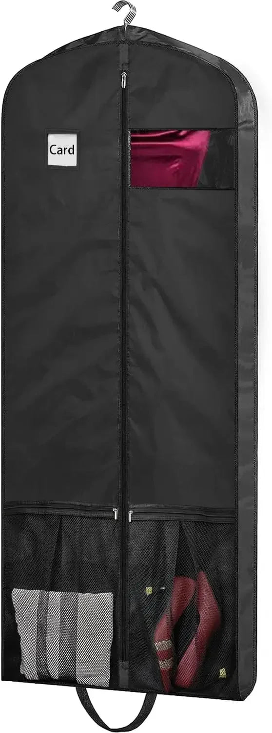 Extra Long Foldable Garment Bag for Dresses and Coats, Clear Window & ID Pocket, Travel-Friendly with Handles Peaceful Pleasures Health and Wellness United States