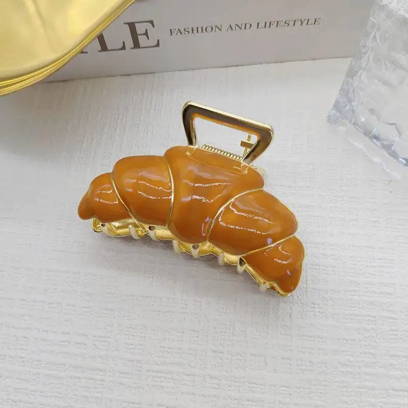 8cm Croissant Hair Claw Clip – Cute Food Series Women & Girls