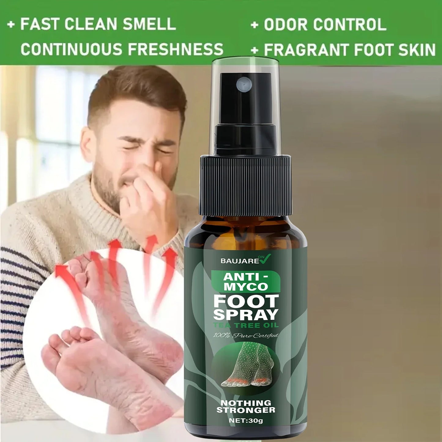 Anti-Fungal Foot Spray with Tea Tree Oil – Moisturizing Formula
