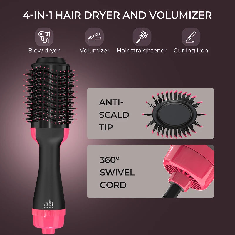 LISAPRO 2 IN 1 One Step Hair Dryer and Volumizer Hair Straightener Hot Air Brush Hair Curler Hair Beauty and Health Styling Peaceful Pleasures Health and Wellness