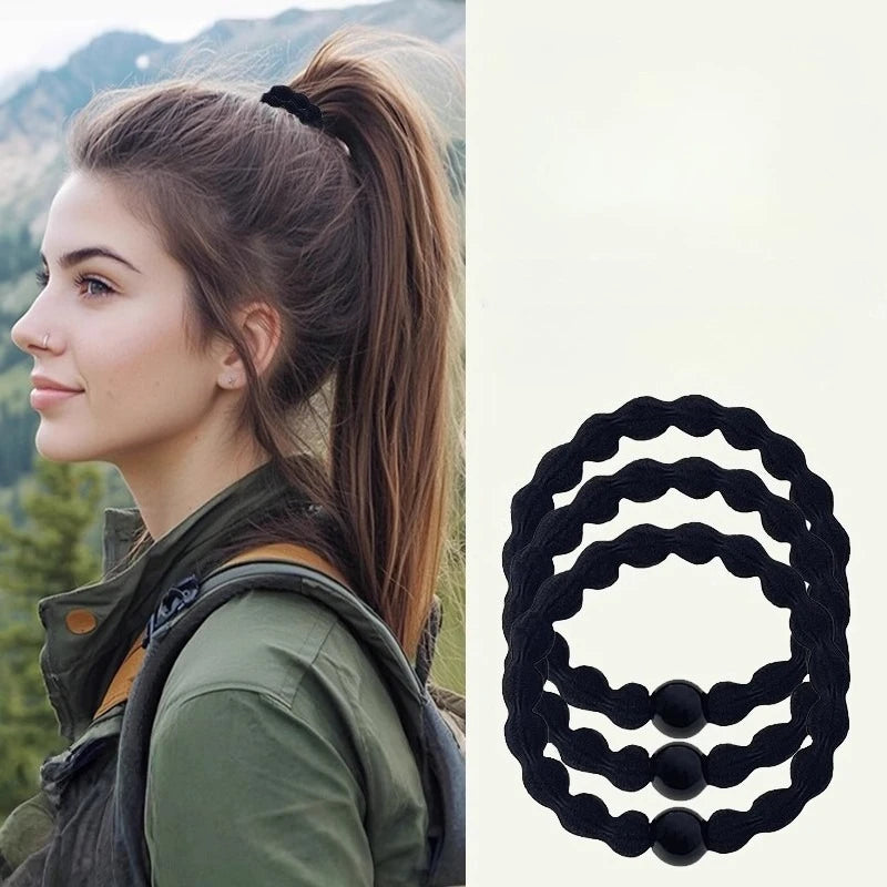Sporty Hair Ties Strong Hold Elastic Bands 5/10 Pack – Black
