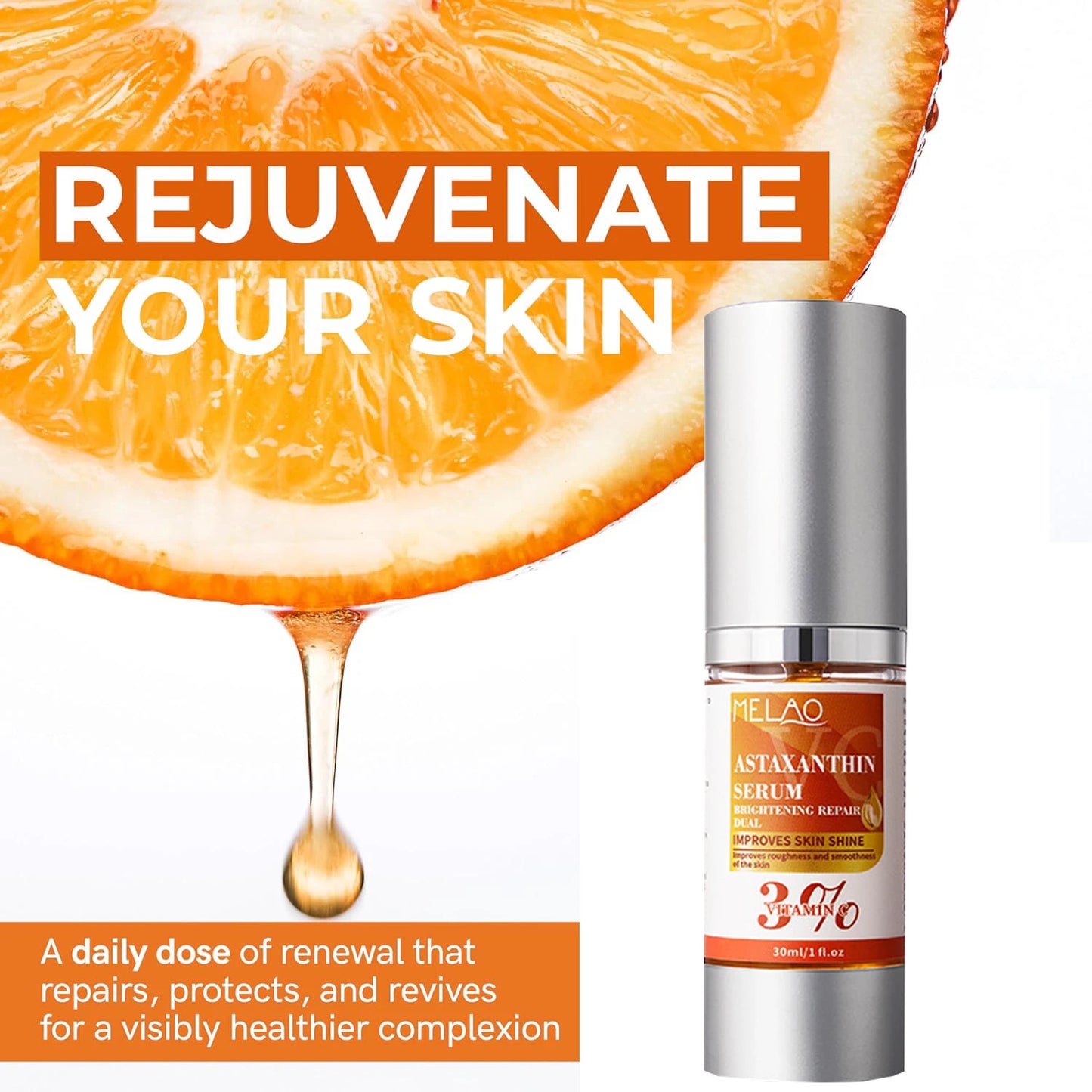 VC Astaxanthin Whitening Serum Remove Dark Spots Freckles Fade Melanin Anti-Wrinkle Brightening Nourishing Face Skin Care Peaceful Pleasures Health and Wellness