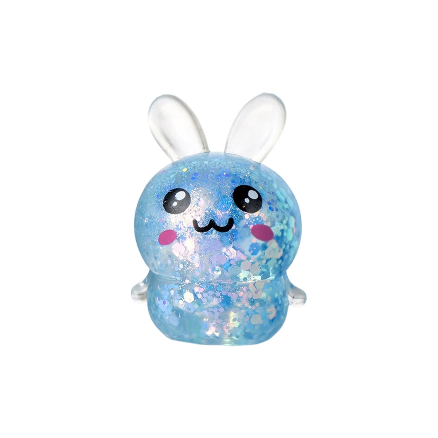 1PCS Squishy Bunny Stress Balls with Light Stress Relief Toy Girls Kids Fidget Toys Colorful Rabbit for Easter Basket gifts Peaceful Pleasures Health and Wellness Blue One Size