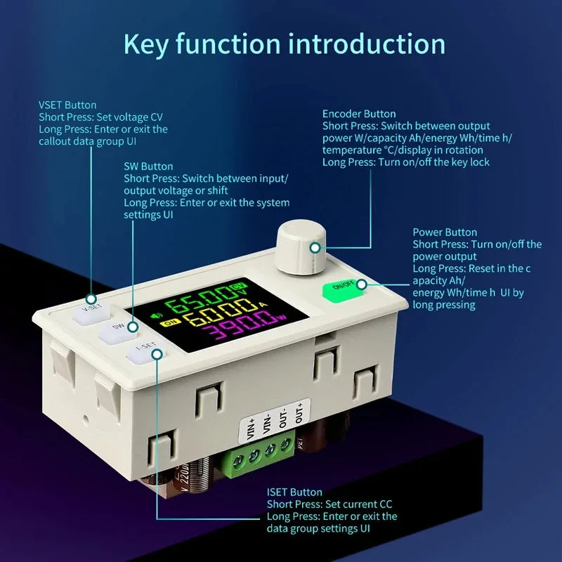 65V 9A 585W Buck-Boost Converter CNC DC Adjustable CC CV Lab Power Supply Module Solar Charging XY6509X Peaceful Pleasures Health and Wellness