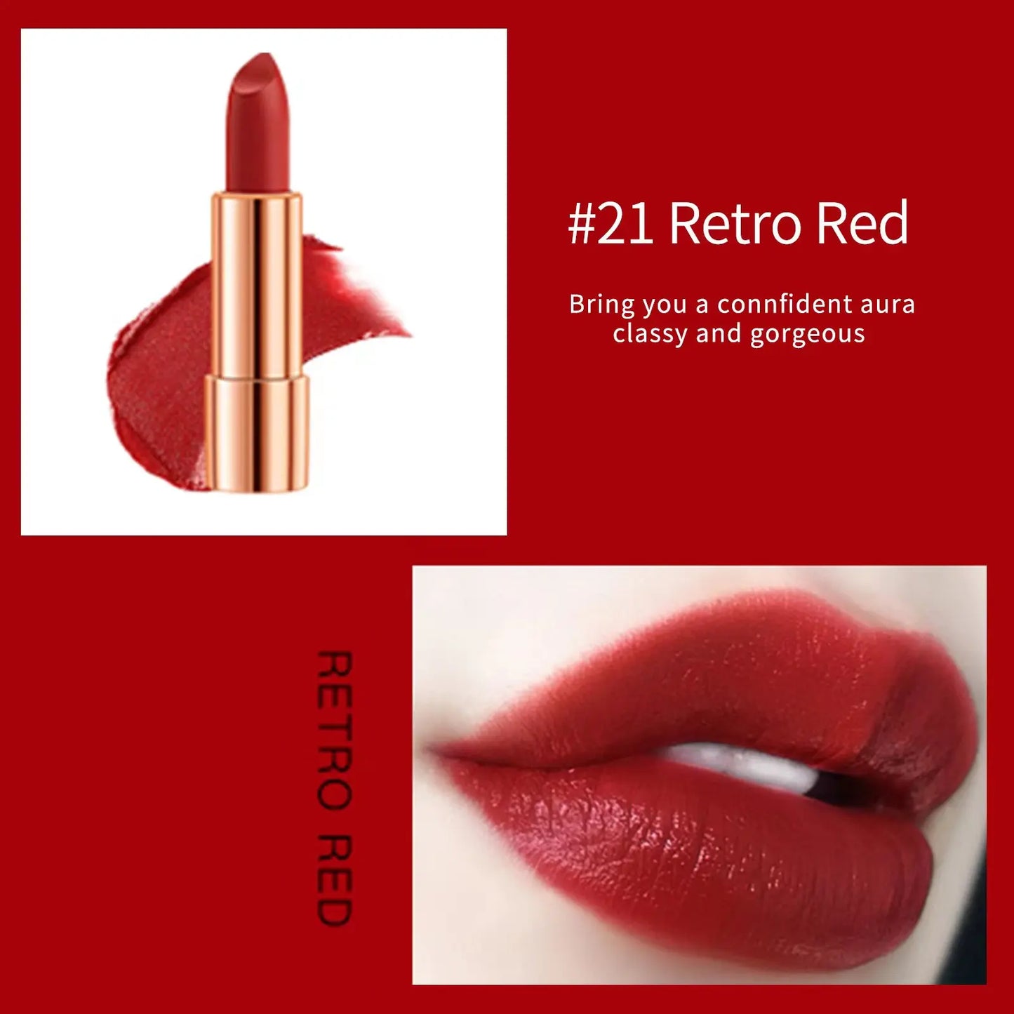 Matte Lipstick Set with Chain Bag for Long Lasting Color