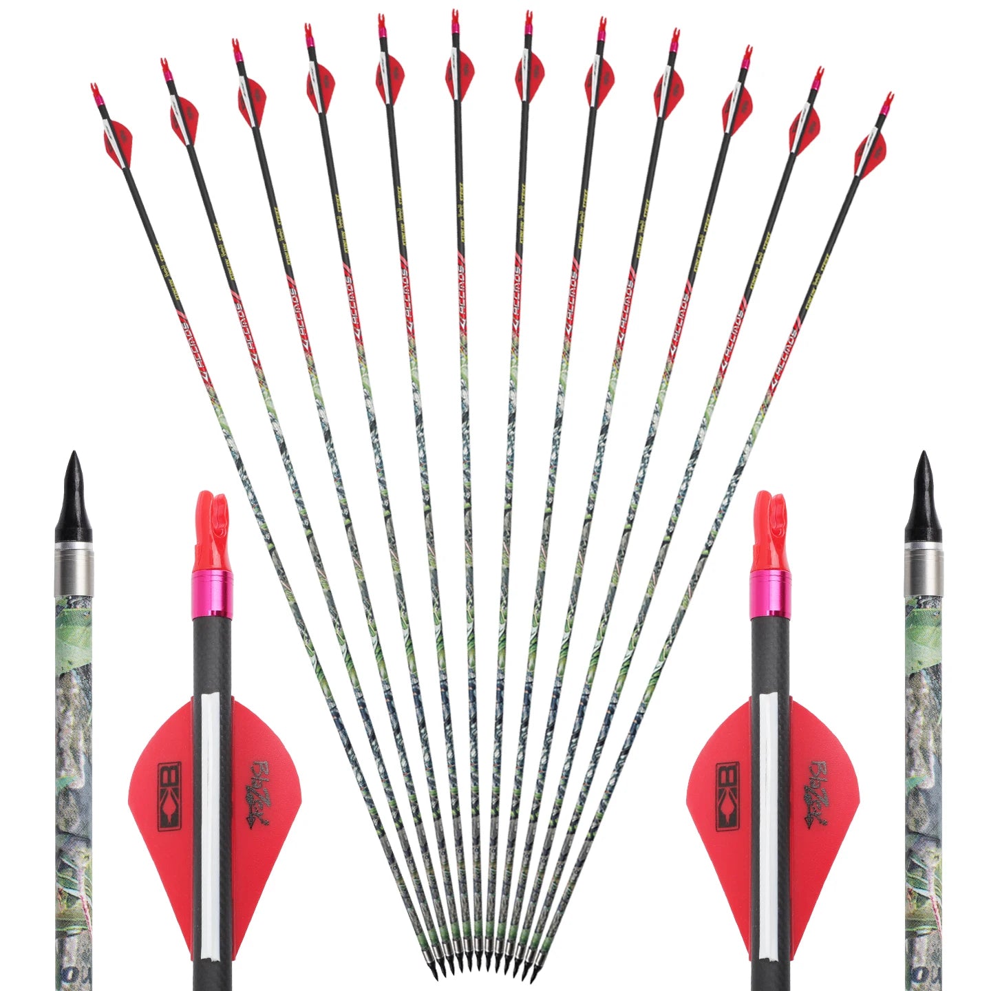 ACCMOS Arrow ID6 Spine 450 Pure Carbon Arrows Hunting Target Shooting