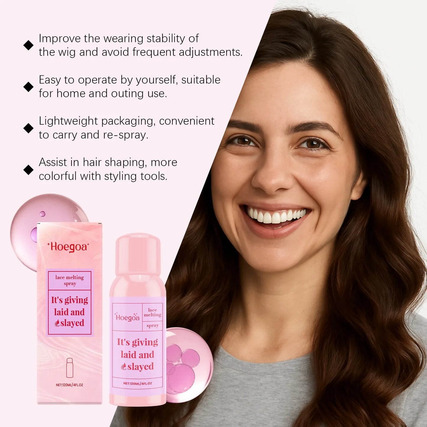 HOEGOA Wig Adhesive Spray – Waterproof Lace Front Glue 120ml