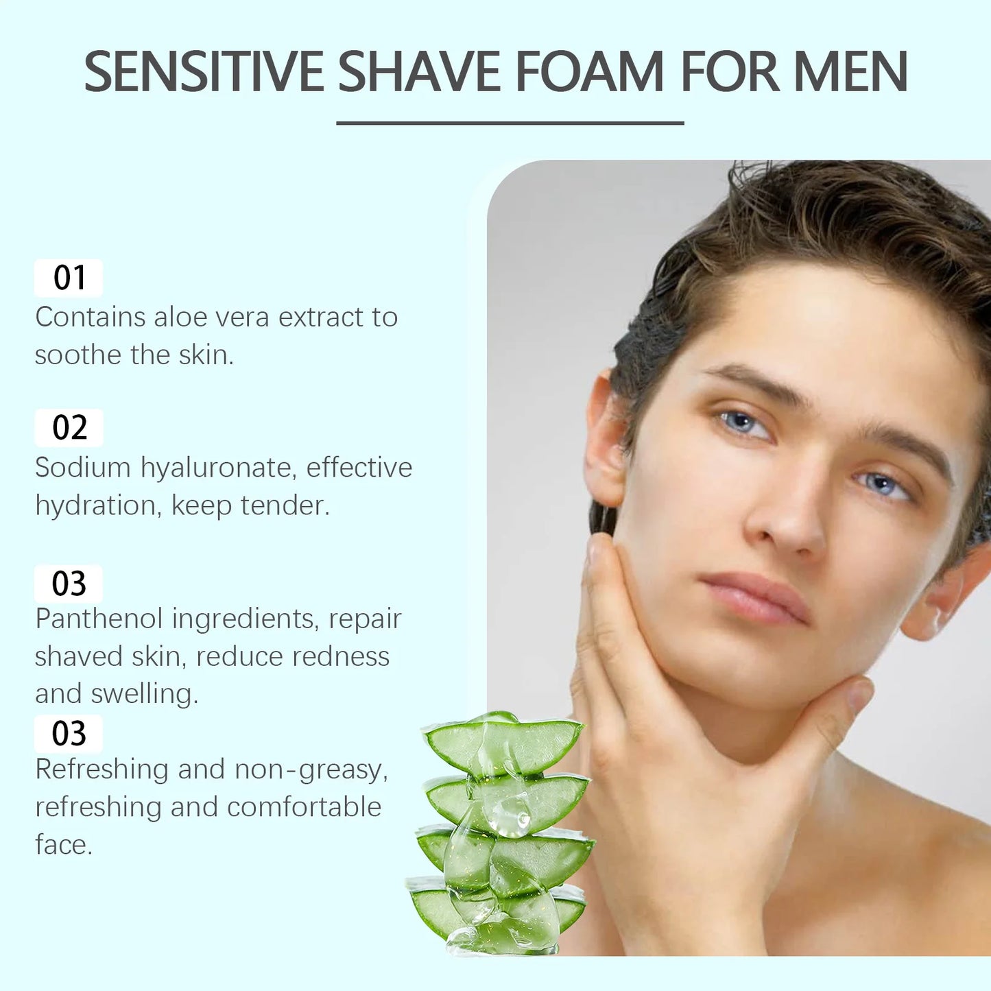 East Moon Aloe Shaving Mousse for Men 50ml – Soft, Non-Irritating