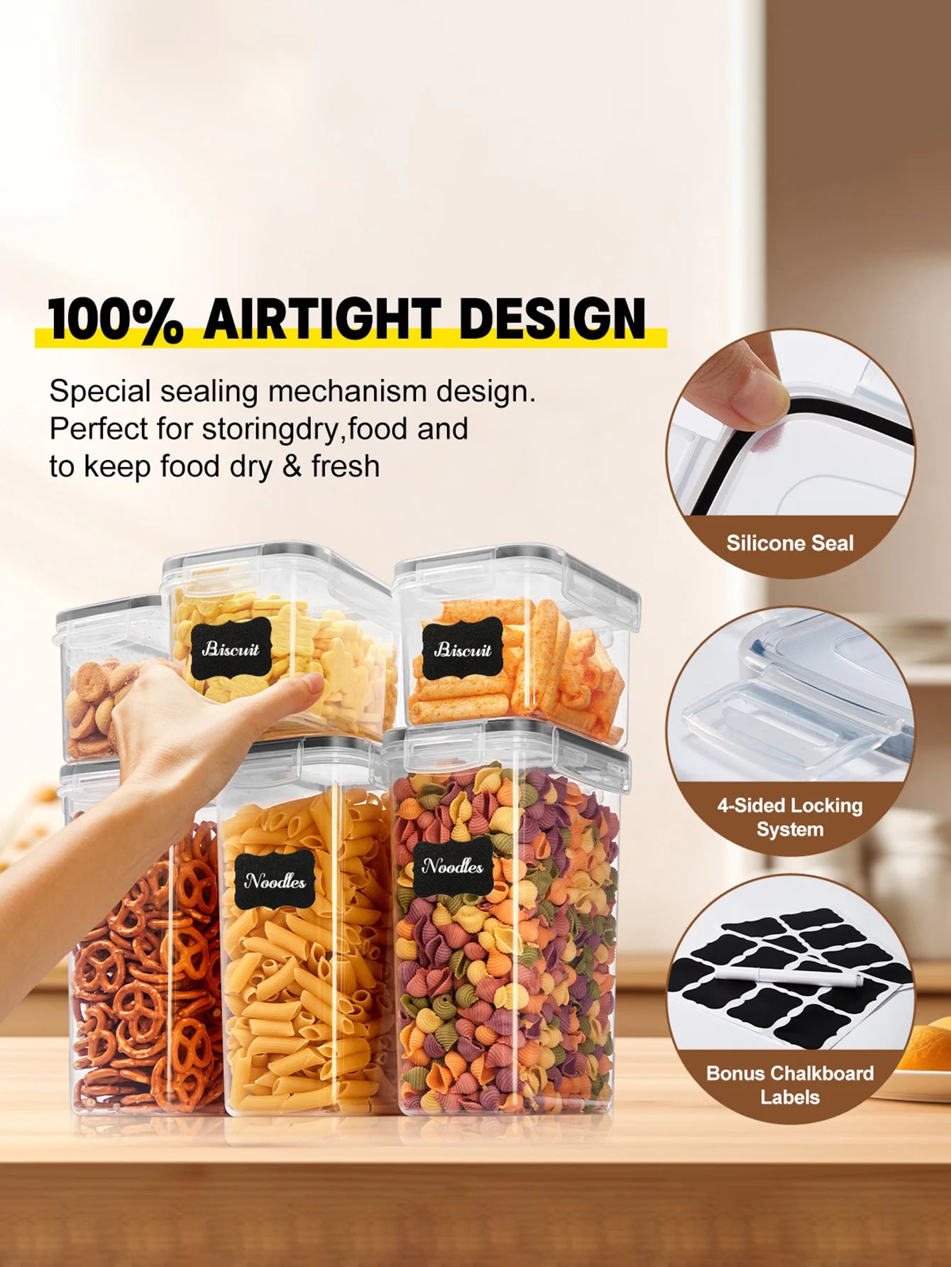 24-Piece Airtight Food Storage Containers with Lids Kitchen Storage Peaceful Pleasures Health and Wellness