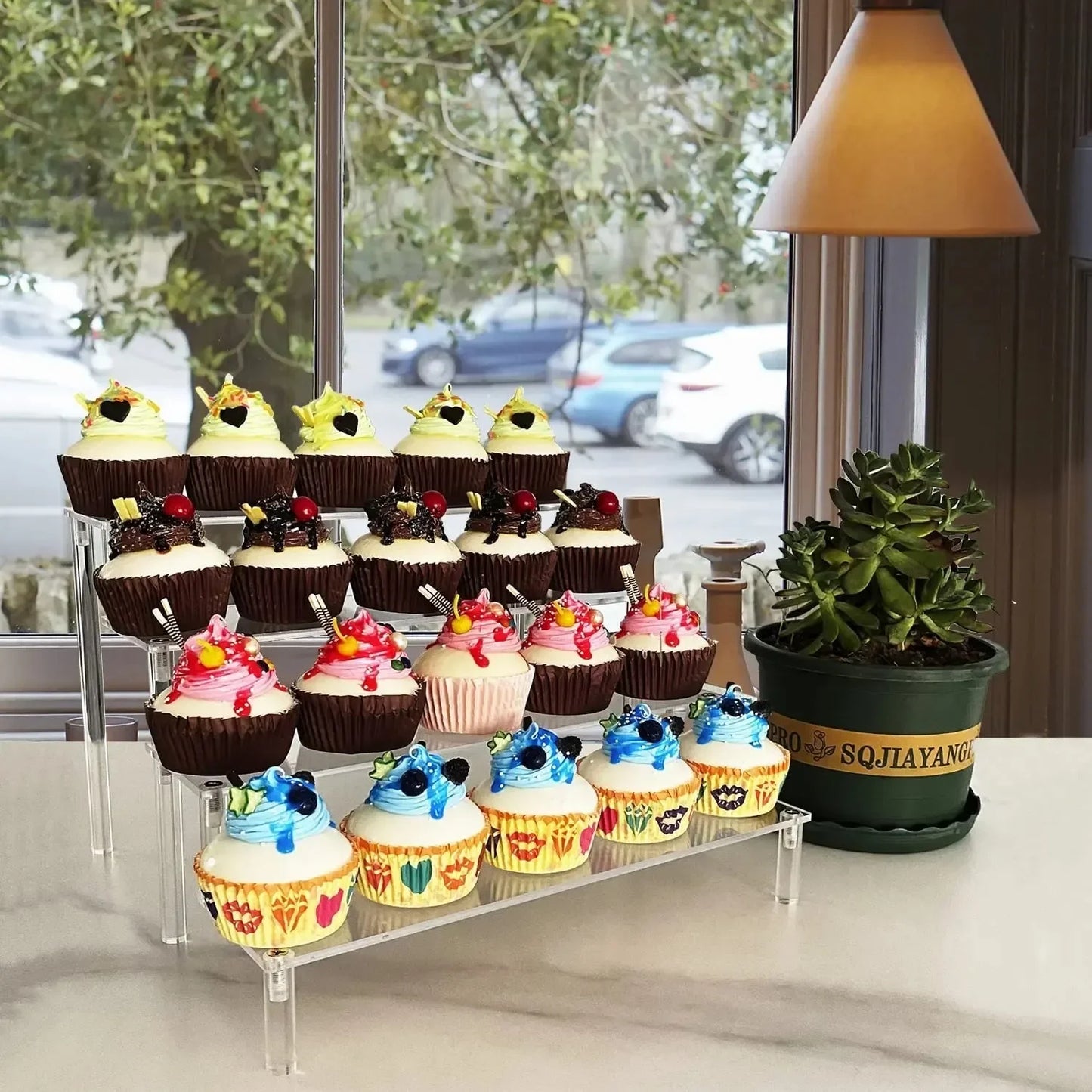 Iridescent Acrylic Display Riser Stand 1–5 Tier | Figures & Cupcakes