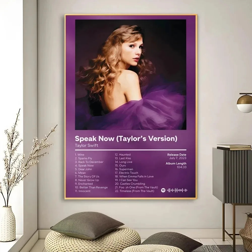 Taylor Swift Album Canvas Wall Art Poster | Evermore Speak Now