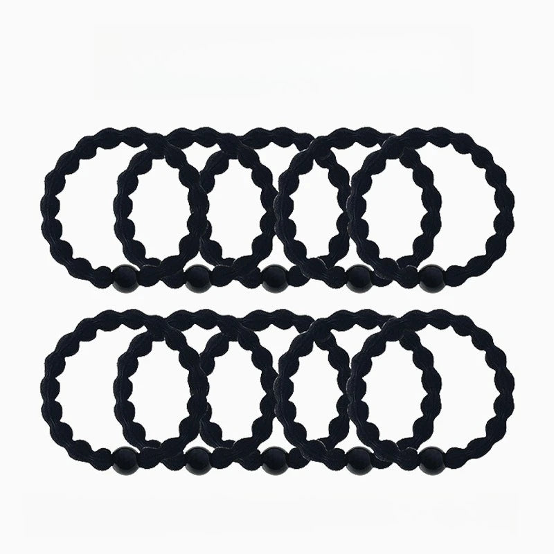Sporty Hair Ties Strong Hold Elastic Bands 5/10 Pack – Black
