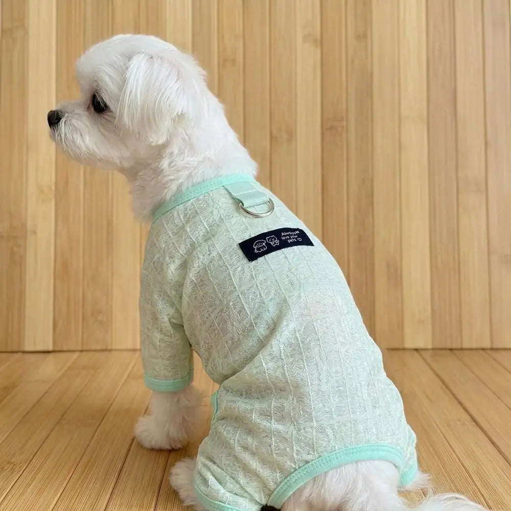 Breathable Mesh Dog Cooling Jumpsuit | Flower Print Sun Cover