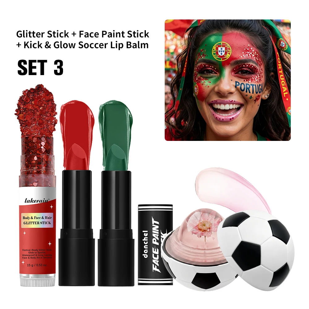 Face Paint Stick Set High Pigment Multiple National Flag Color Body Paint Safe Non-Toxic Paint Stick for Halloween Cosplay Sport Peaceful Pleasures Health and Wellness PT
