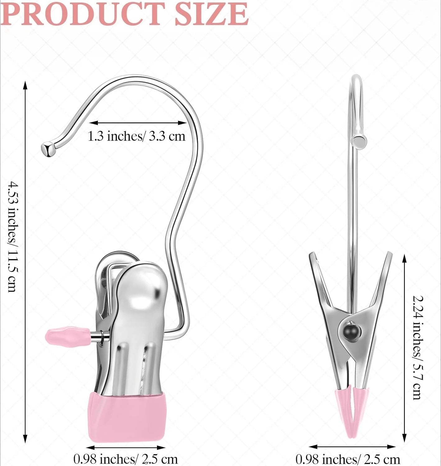 Multicolor Boot Hangers & Clips - Stainless Steel Laundry Hooks for Pants, Towels, Socks in Closet & Travel Peaceful Pleasures Health and Wellness pink 10pcs