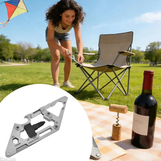 Stainless Steel Multi Tool Carabiner, Portable Survival Gear Gadget, Heavy Duty Clip for Camping Hiking Climbing Outdoor Fishing Peaceful Pleasures Health and Wellness