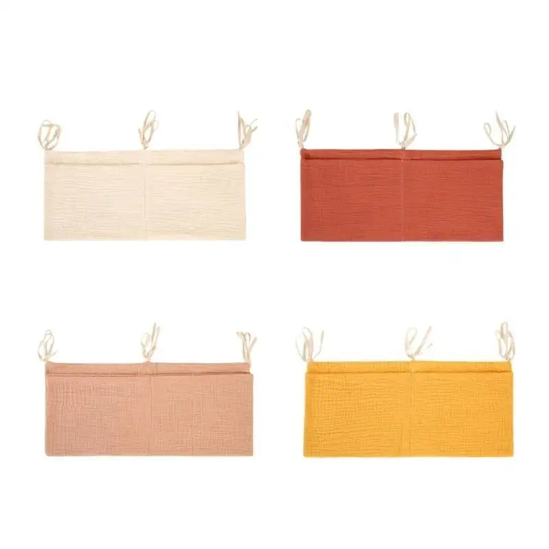 Baby Crib Hanging Organizer – Cotton Diaper & Toy Storage Pouch