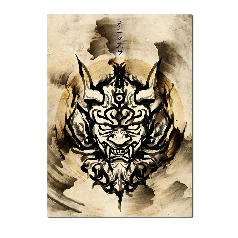 Japanese Samurai Canvas Wall Art | Unframed Poster Print