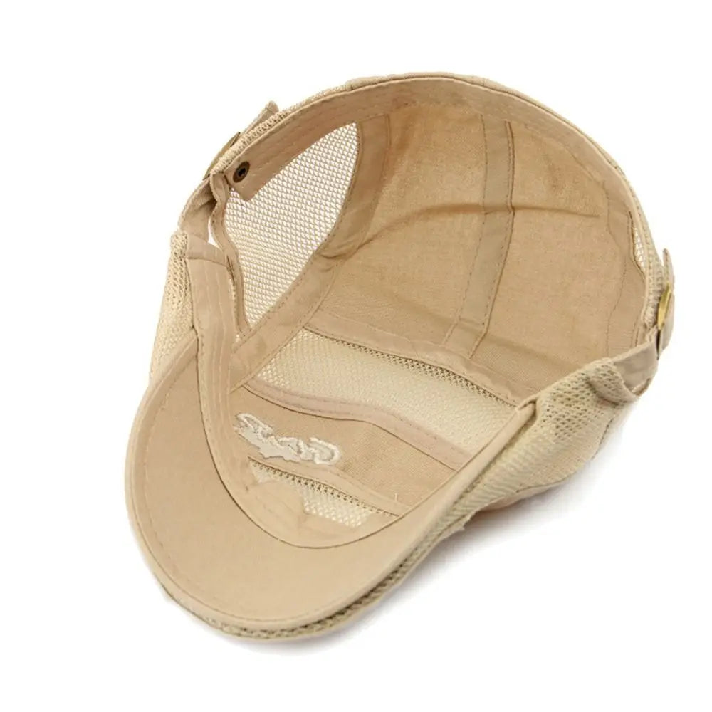 Vintage Mesh Beret Hat – Breathable Cotton Sun Hat, Unisex
