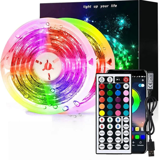 RUNTOIN RGB LED Strip Lights 2–20M USB 5050 App Remote Control RGB LED Strip Light Peaceful Pleasures Health and Wellness