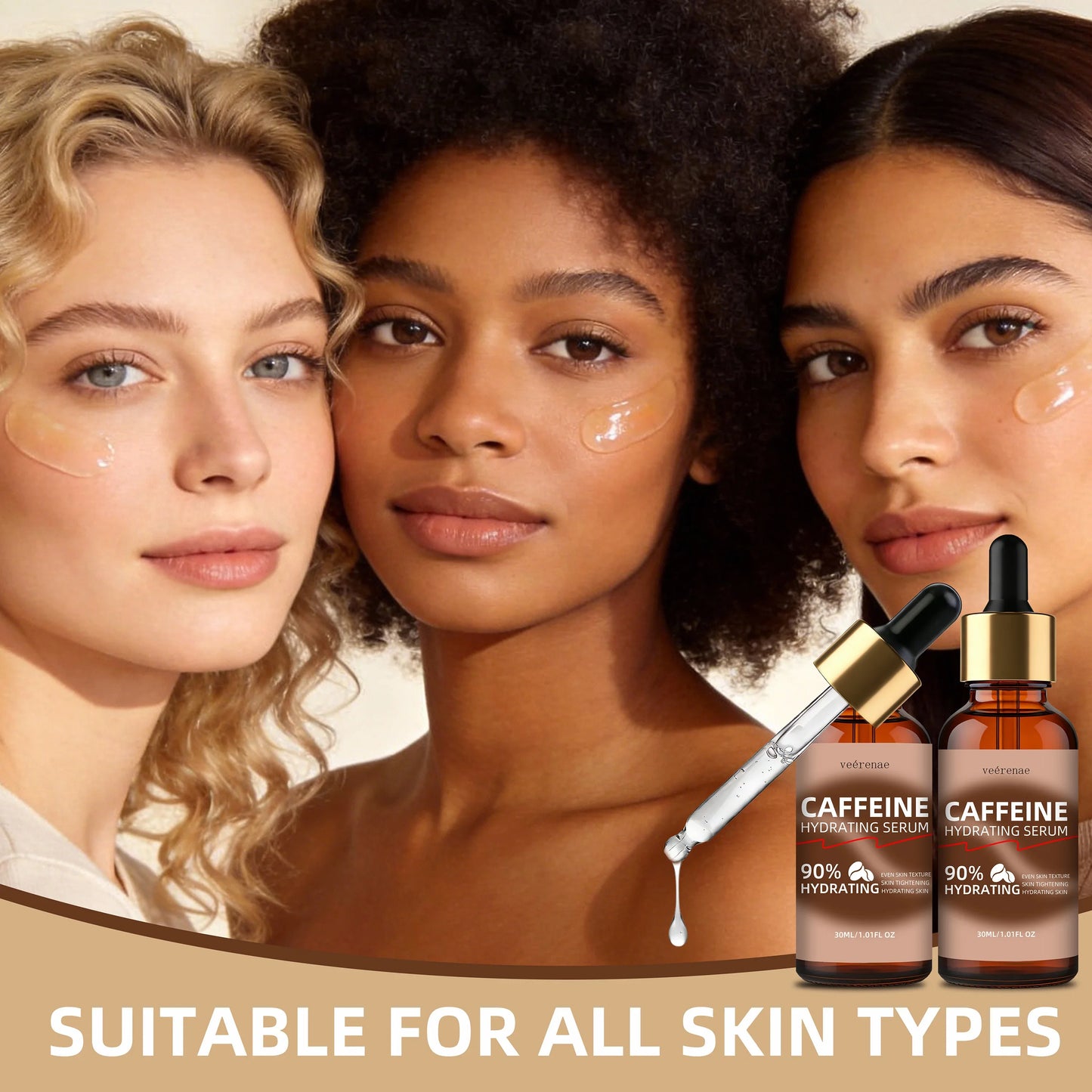 veérenae Caffeine Hydrating Serum 2-Pack | 24H Deep Moisture