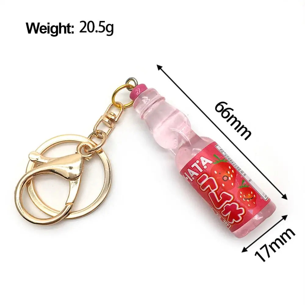 Miniature Japanese Ramune Soda Keychain – Kawaii Resin Charm