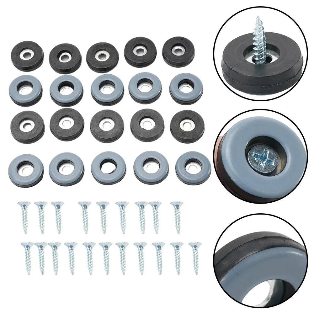 20-Pack PTFE Furniture Glides with Screws | Floor Protector Sliders