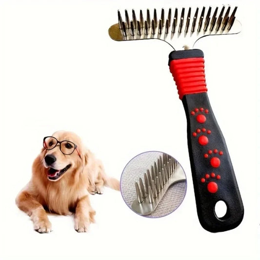 Double Row Dog Comb | Thick Hair Detangling Brush for Large Dogs Pet Grooming Comb Peaceful Pleasures Health and Wellness