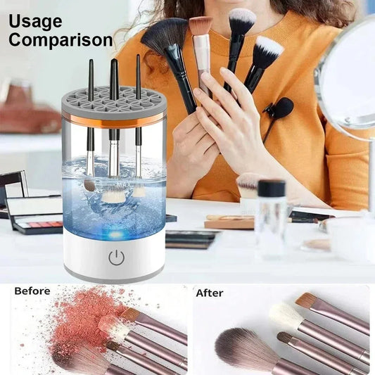 3 In 1 Automatic Electric Makeup Brush Cleaner For Women Portable Eye Shadow Brush Holder Stand Tool And Dryer Beauty Makeup Peaceful Pleasures Health and Wellness