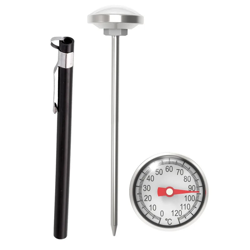 Household Bimetallic Food Thermometer Probe Type Kitchen Milk Coffee Stainless Steel Food Baking Probe Thermometer sets Peaceful Pleasures Health and Wellness black
