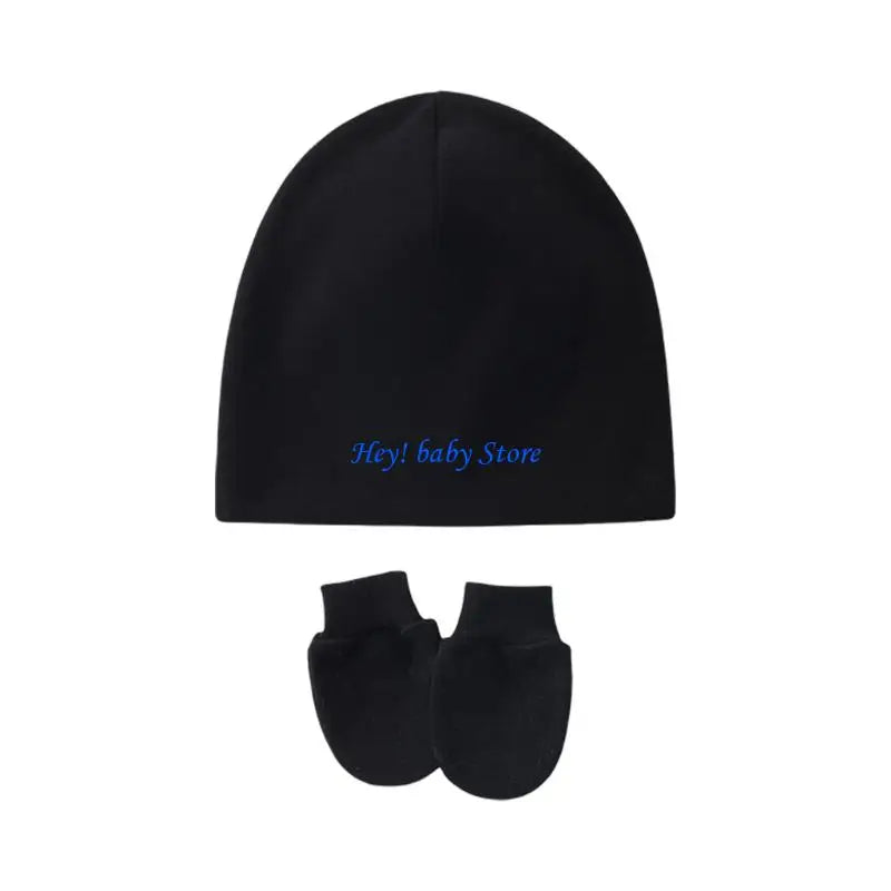 Newborn Baby Hat & Mittens Set | Soft Cotton, 0–3 Months