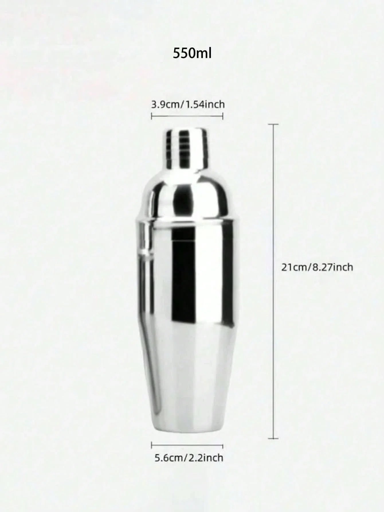 1pc Stainless steel cocktail shaker shaker cocktail shaker bar tool Peaceful Pleasures Health and Wellness 550ml