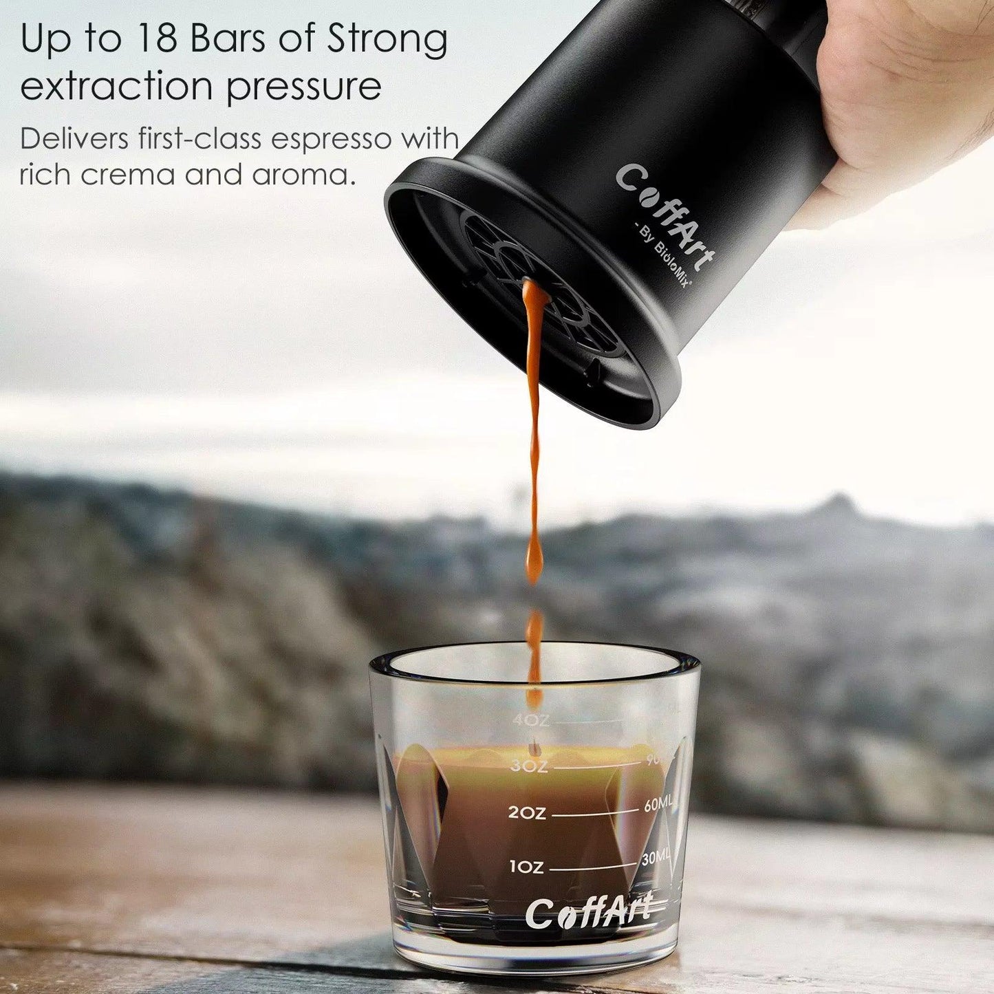 BioloMix Espresso Coffee Machine 2-in-1 Capsule Coffee Maker for Car & Home Camping - Compatible with Capsules & Ground Coffee Peaceful Pleasures Health and Wellness
