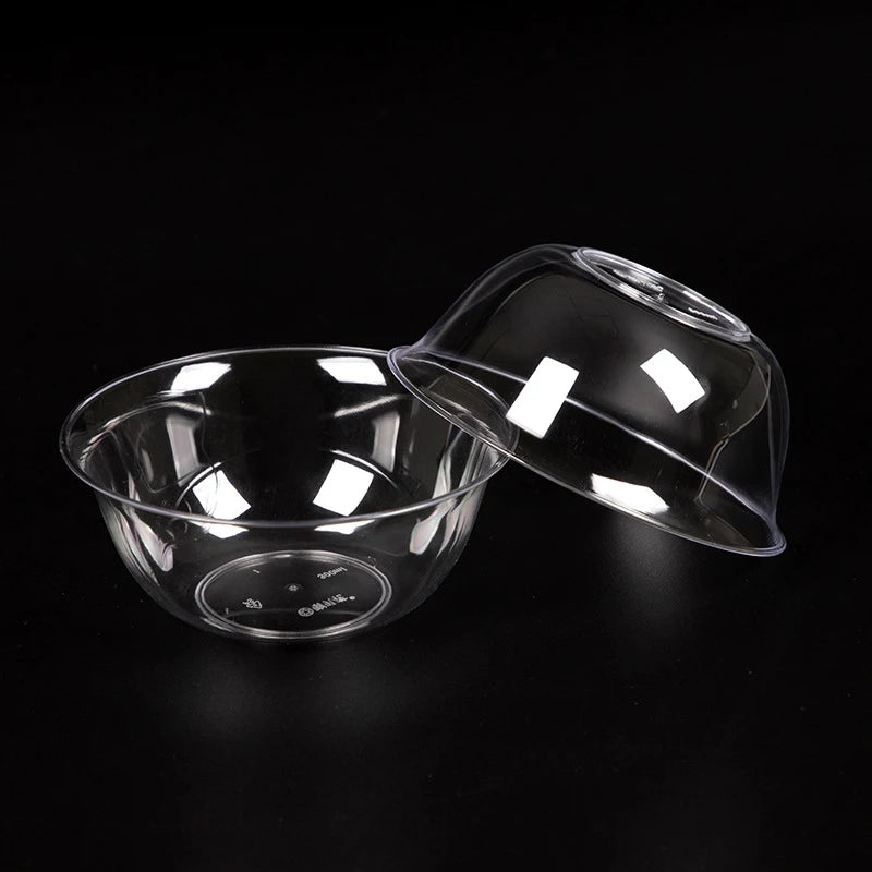 25-Pack 300ml Disposable Clear Plastic Bowls | Salad & Snack