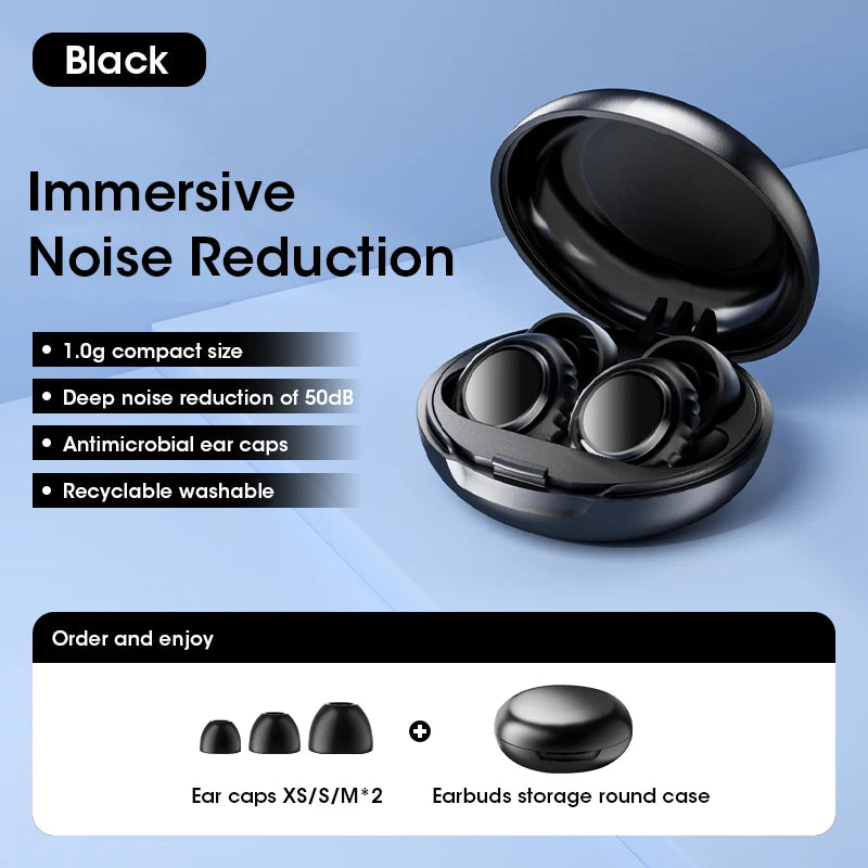 Silicone Ear Plugs Sleep Noise Cancelling Reusable Hearing Protection Anti noise earplugs for Concerts Travel Sleeping Ear plug Peaceful Pleasures Health and Wellness Black