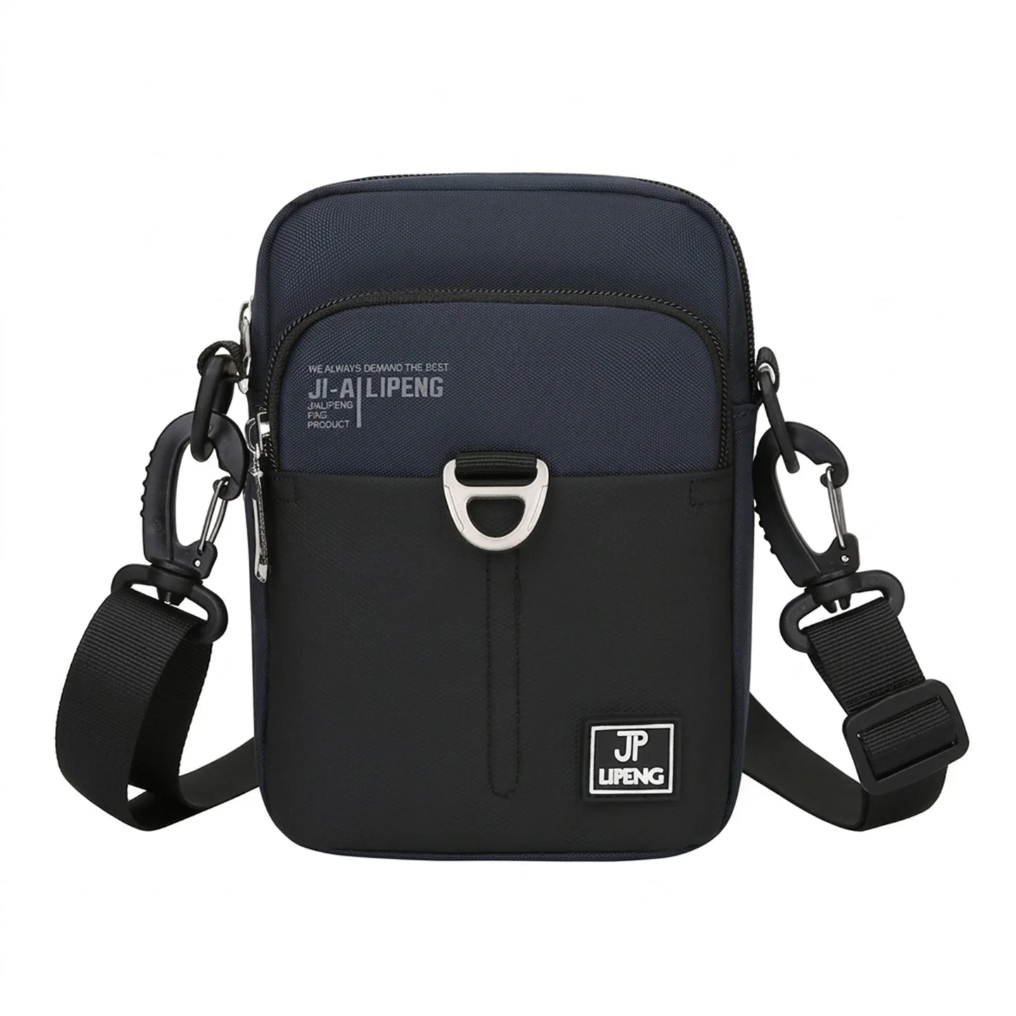 Men's Mini Crossbody Bag Durable High Density Oxford Cloth Adjustable Belt Multiple Compartments for Outdoor Hiking Daily Peaceful Pleasures Health and Wellness