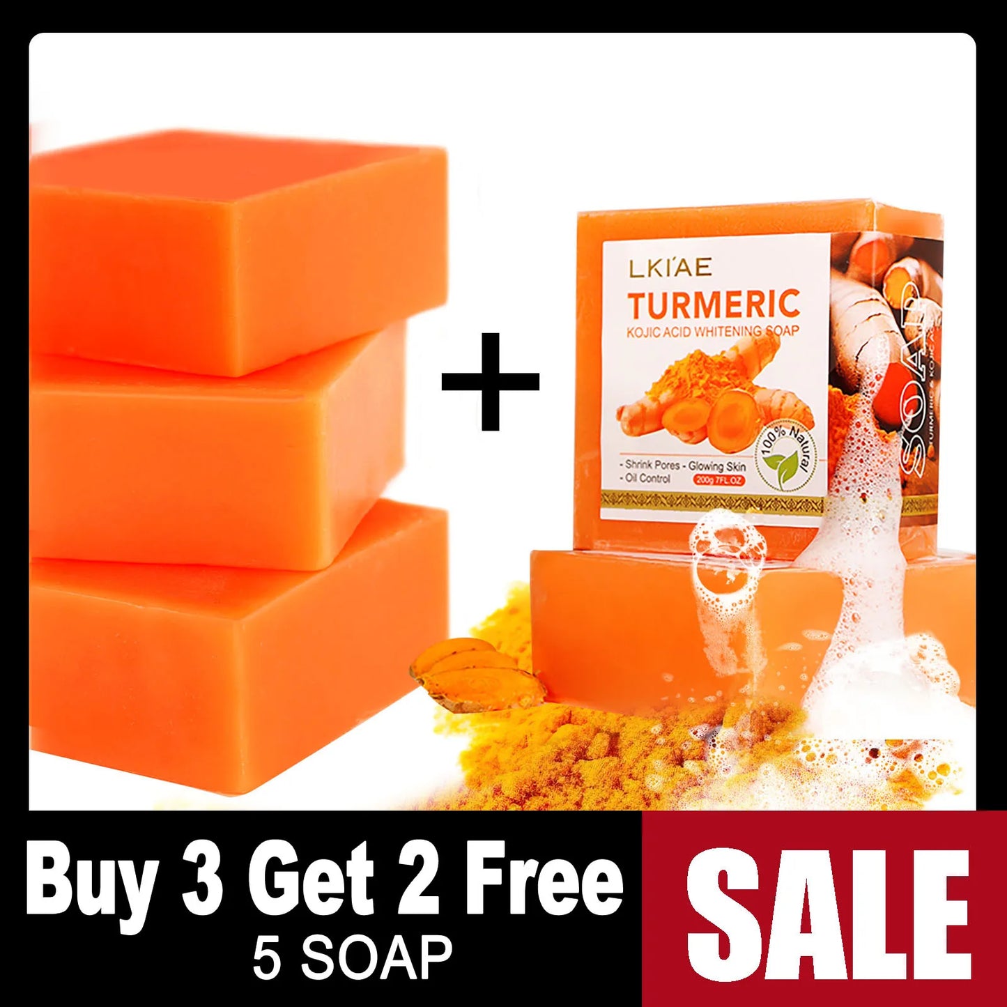 AILKE Turmeric Kojic Acid Brightening Soap Bar – Face & Body