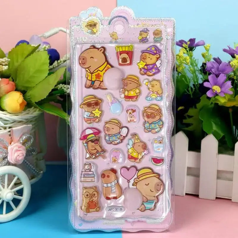 3D Cute Animal Butt Puffy Stickers | Scrapbook & Decal Sheet