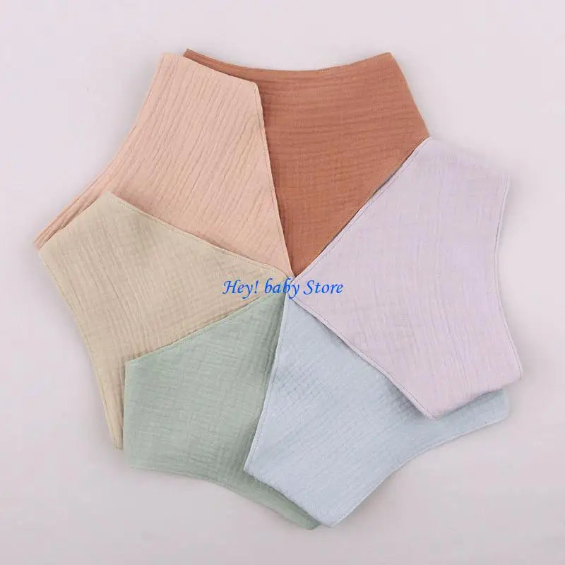 3-Pack Soft Cotton Baby Bibs | Triangle Drool & Burp Cloths
