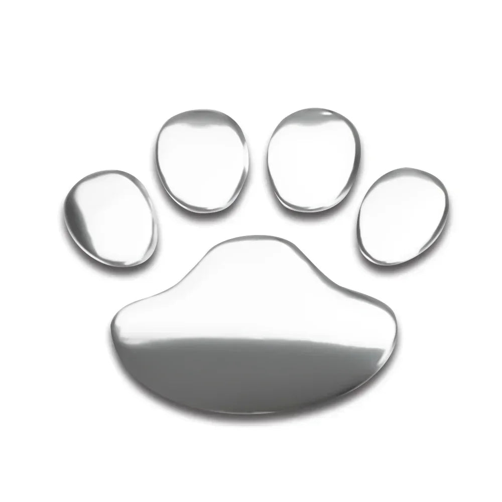 Car Sticker Cool Design Paw 3D Animal Dog Cat Bear Foot Prints Footprint Decal Car Stickers Silver Gold Auto Accessories Peaceful Pleasures Health and Wellness 2pcs