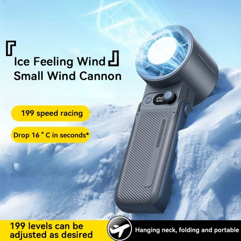 Portable Handheld Fan 3-in-1 | 199 Speeds, 8000mAh Battery