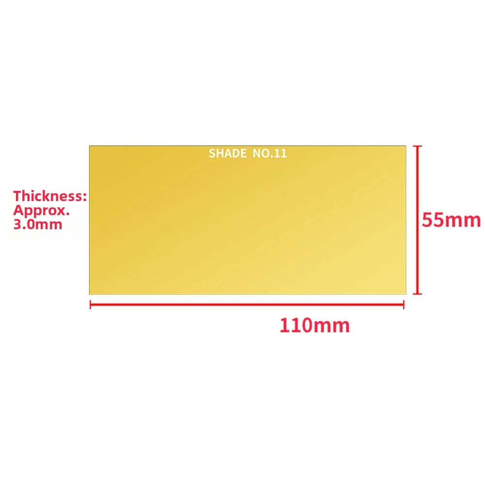 Welding Helmet Glass Lens Shade 9–13 | IR & UV Protection 2×4.25"