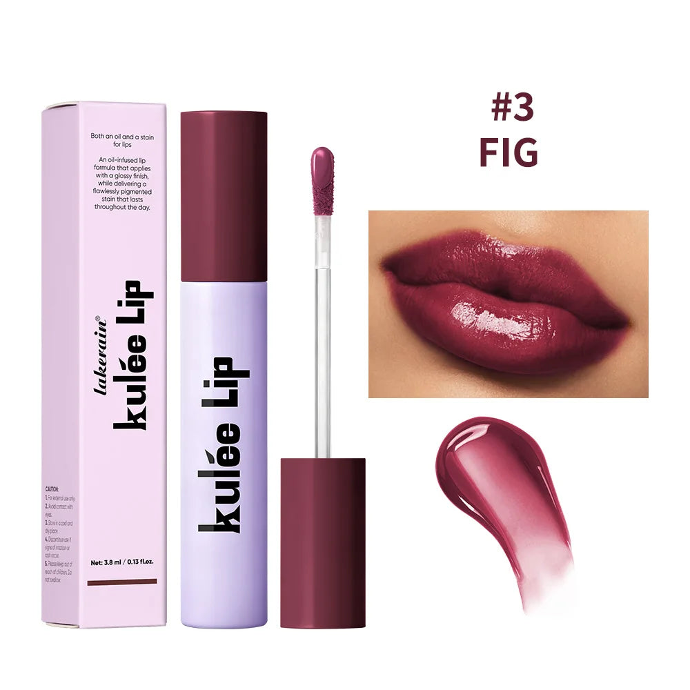 Kulfée Staining Lip Oil Gloss Stain Two In One Long Lasting Deep Hydration Moisturizing Non Sticky Waterproof Lip Makeup Peaceful Pleasures Health and Wellness 3Fig