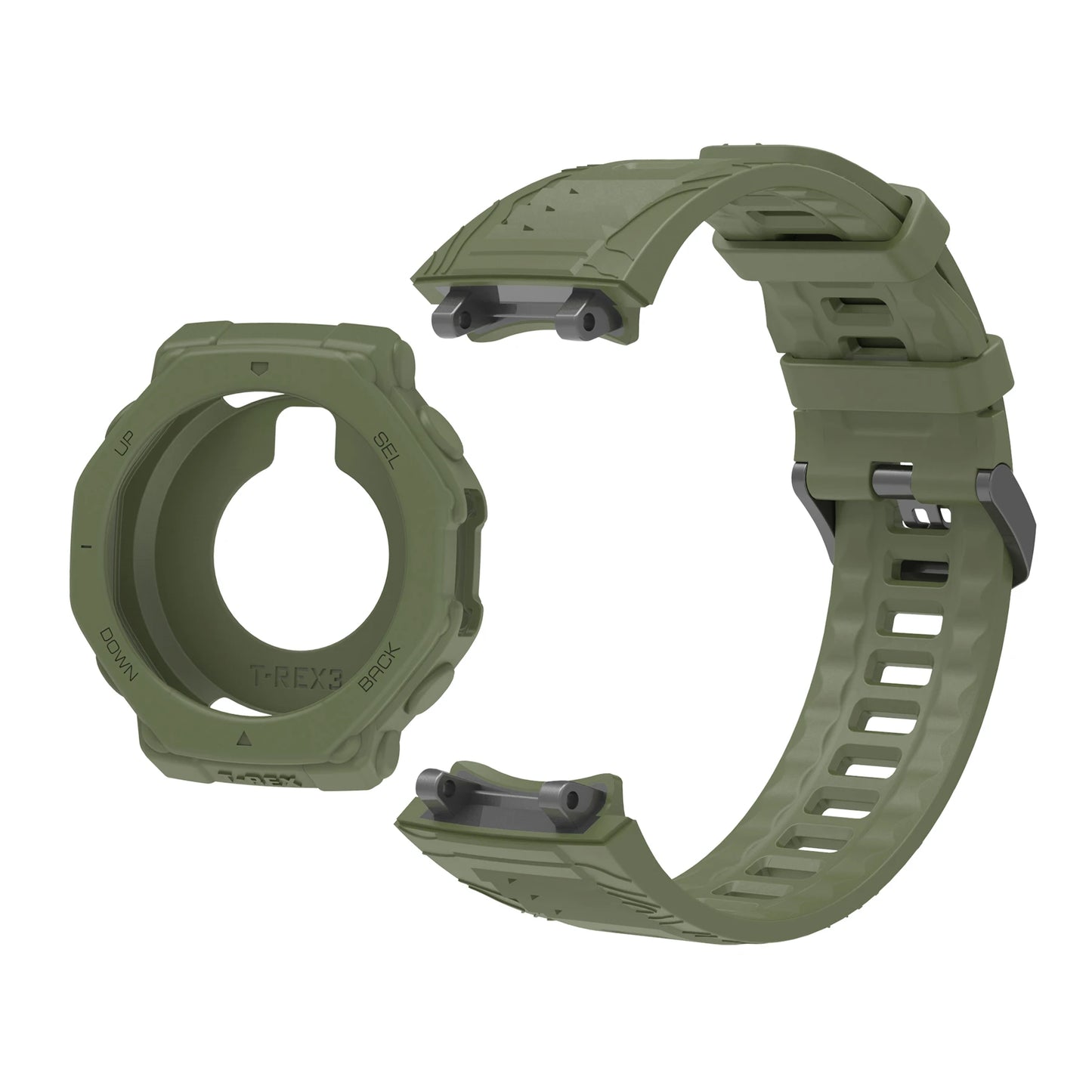 Silicone Watch Band & Case for Amazfit T-Rex 3 – Replacement