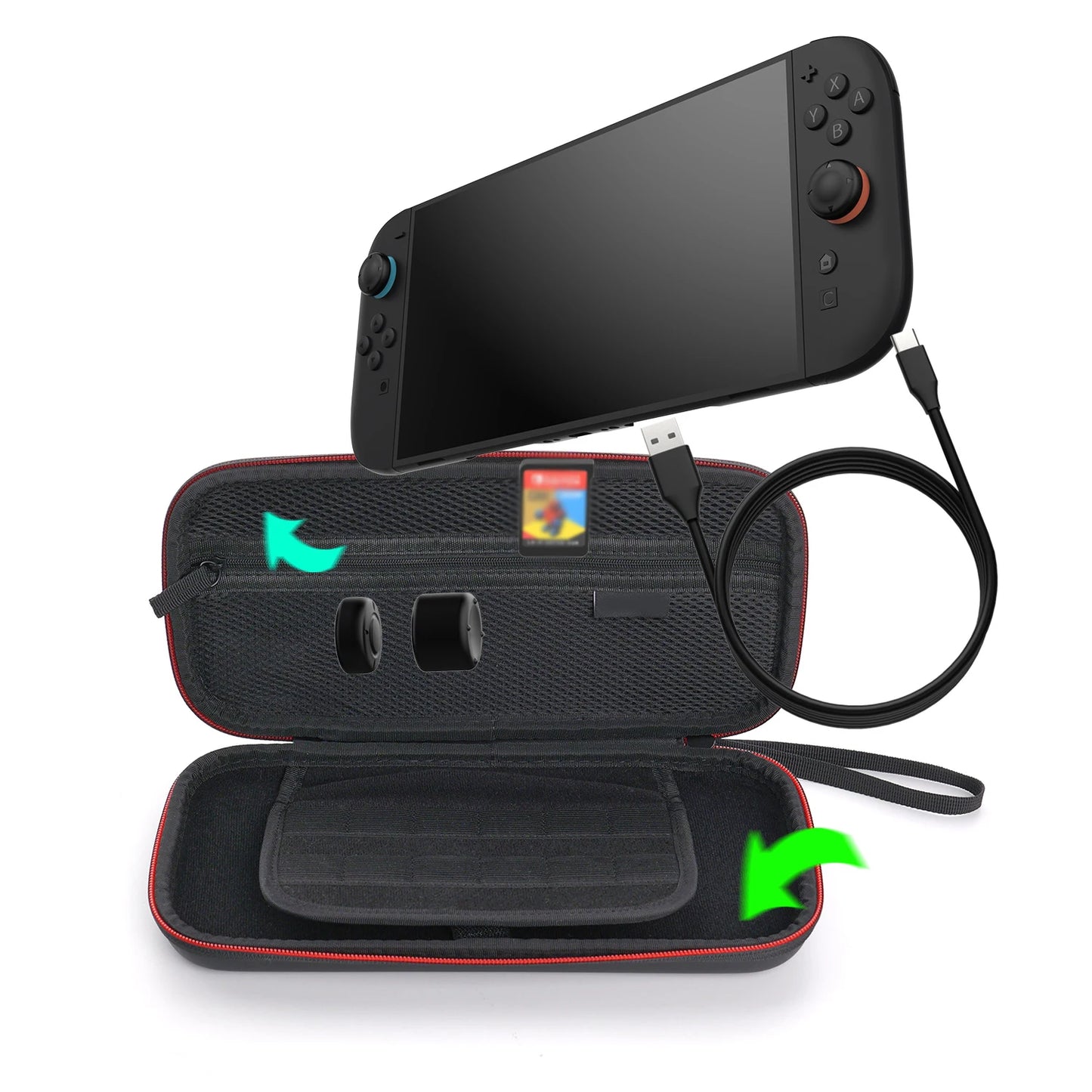 Travel Carrying Case for Switch 2 Console & Accessories Hard Shell Console Storage Bag For Switch 2 EVA Storage Bag Peaceful Pleasures Health and Wellness
