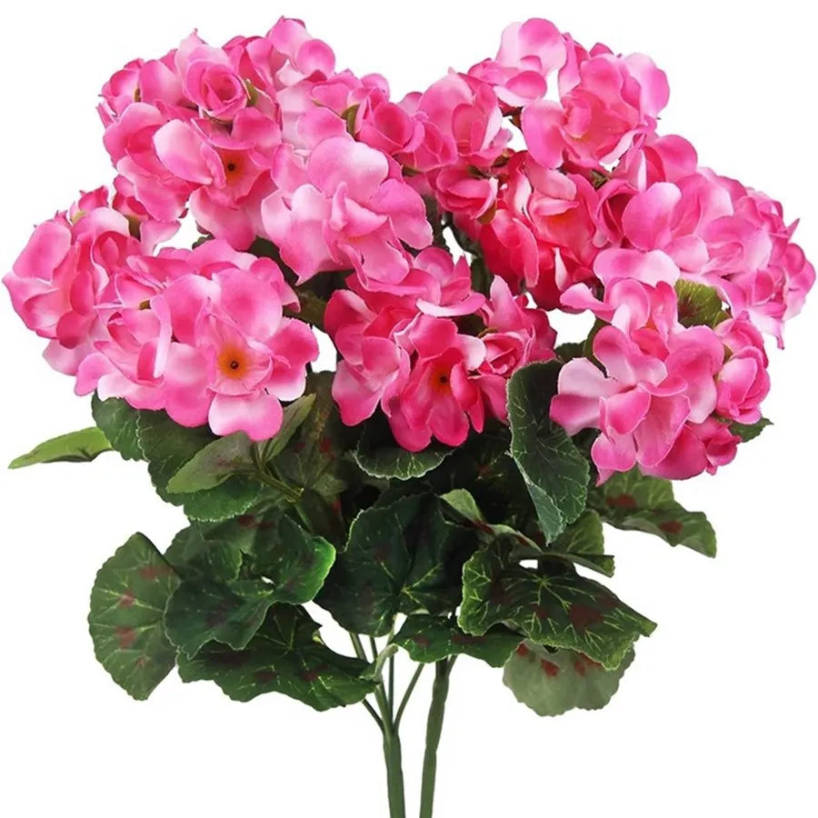 Silk Begonia Artificial Flowers | Wedding & Home Decor Bouquet